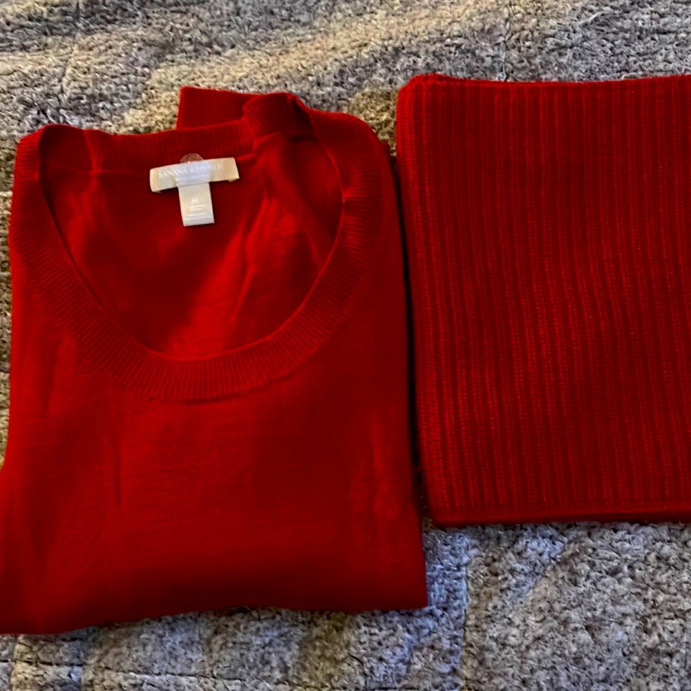 Banana republic red wool cashmere sweater